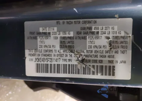 2015 Mazda Cx-5 Sport from USA, damaged, VIN JM3KE4BY5F0511417